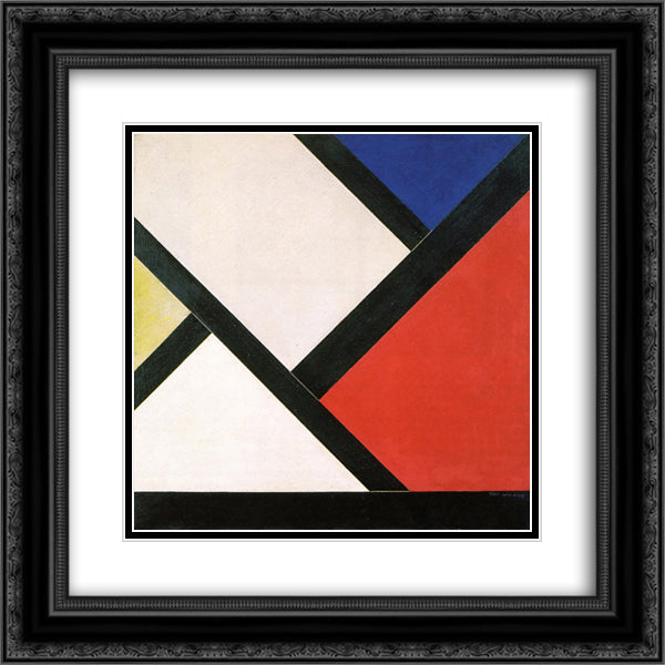 Counter composition XIV 20x20 Black Ornate Wood Framed Art Print Poster with Double Matting by Doesburg, Theo van