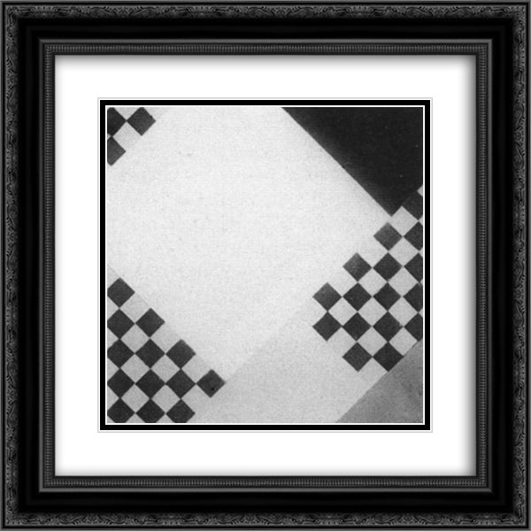 Counter composition XVII 20x20 Black Ornate Wood Framed Art Print Poster with Double Matting by Doesburg, Theo van