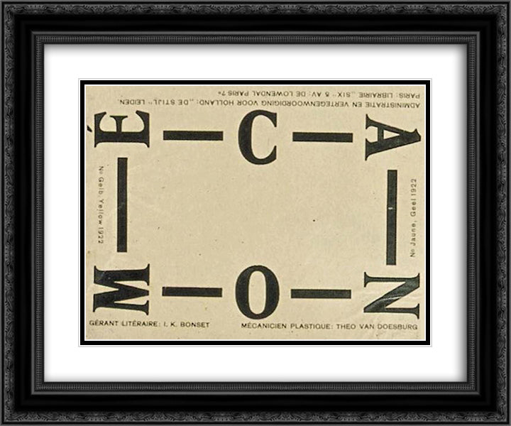 Cover fo In Mechanism 24x20 Black Ornate Wood Framed Art Print Poster with Double Matting by Doesburg, Theo van