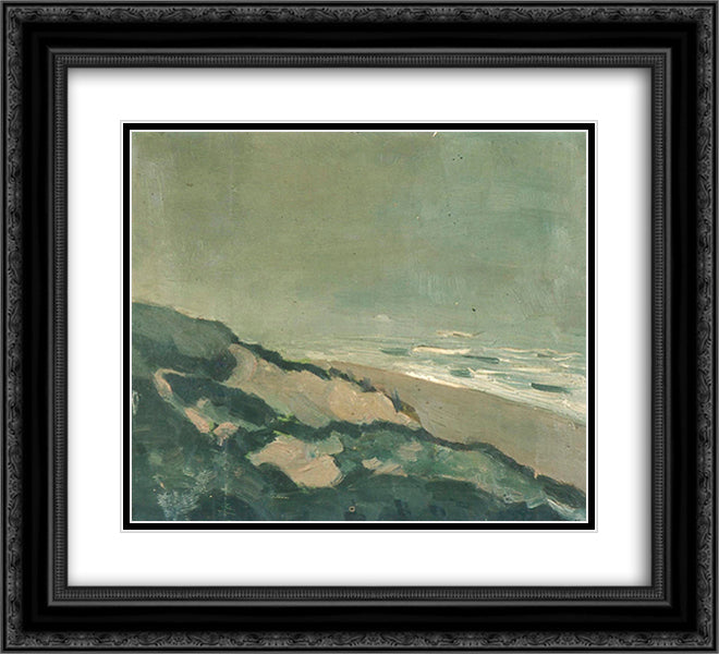 Dunes and sea 22x20 Black Ornate Wood Framed Art Print Poster with Double Matting by Doesburg, Theo van