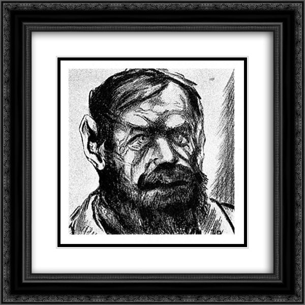 Frederik van Eeden 20x20 Black Ornate Wood Framed Art Print Poster with Double Matting by Doesburg, Theo van