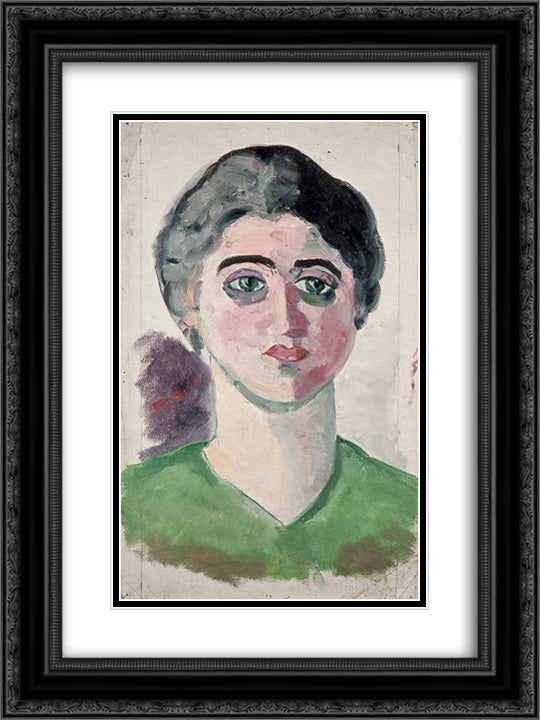 Portrait of Lena Milius 18x24 Black Ornate Wood Framed Art Print Poster with Double Matting by Doesburg, Theo van