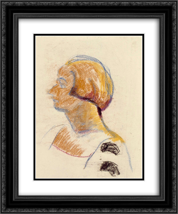 Portrait of Nelly van Doesburg 20x24 Black Ornate Wood Framed Art Print Poster with Double Matting by Doesburg, Theo van