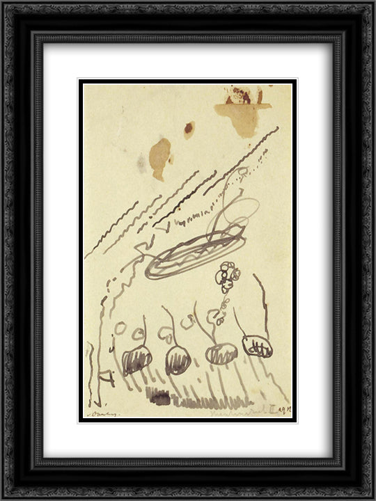 Street Music II 18x24 Black Ornate Wood Framed Art Print Poster with Double Matting by Doesburg, Theo van