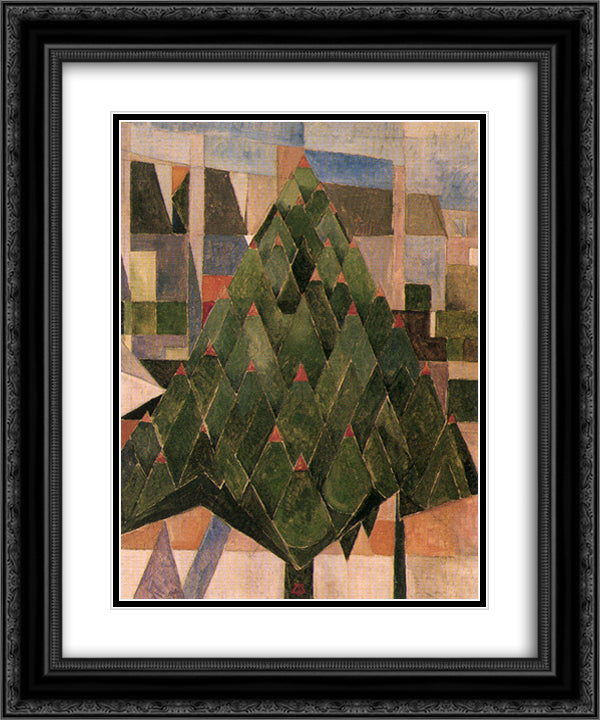 Tree 20x24 Black Ornate Wood Framed Art Print Poster with Double Matting by Doesburg, Theo van