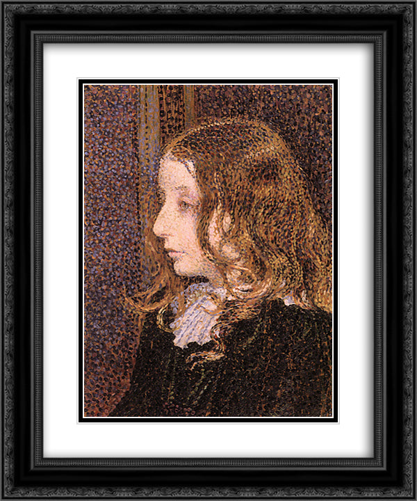 Denise Marechal 20x24 Black Ornate Wood Framed Art Print Poster with Double Matting by Rysselberghe, Theo van