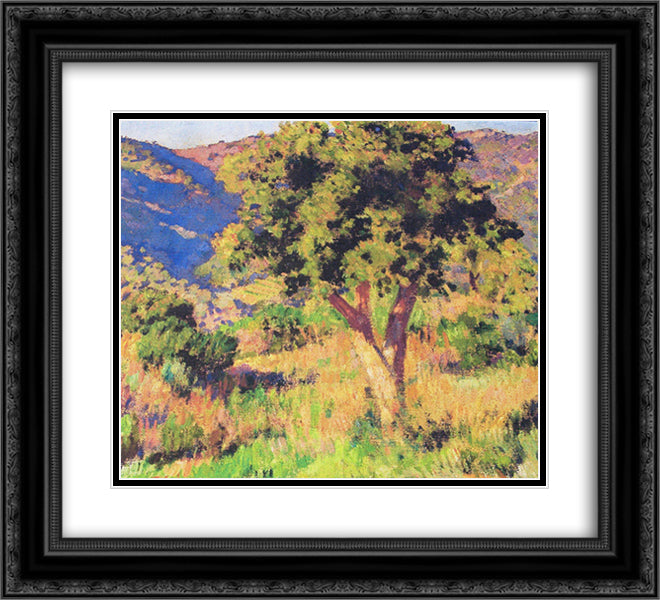 Funds of St. Clair 22x20 Black Ornate Wood Framed Art Print Poster with Double Matting by Rysselberghe, Theo van