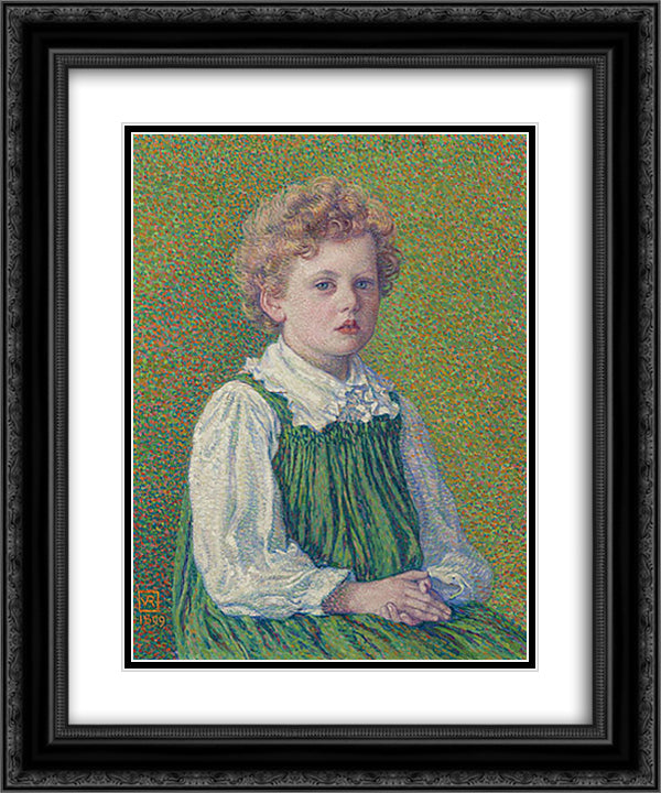 Margery 20x24 Black Ornate Wood Framed Art Print Poster with Double Matting by Rysselberghe, Theo van