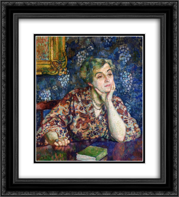 Maria van Rysselberghe in Jersey 20x22 Black Ornate Wood Framed Art Print Poster with Double Matting by Rysselberghe, Theo van
