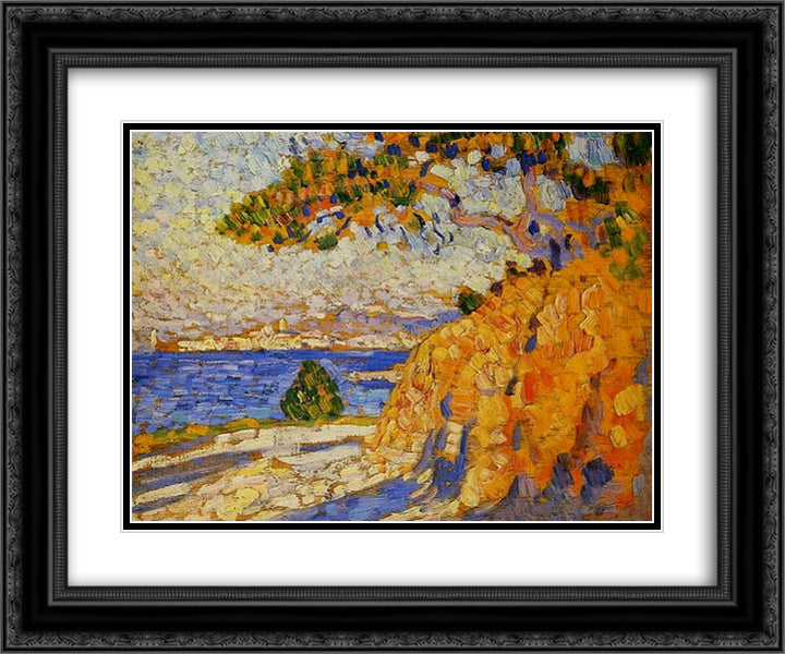 Midi Landscape 24x20 Black Ornate Wood Framed Art Print Poster with Double Matting by Rysselberghe, Theo van