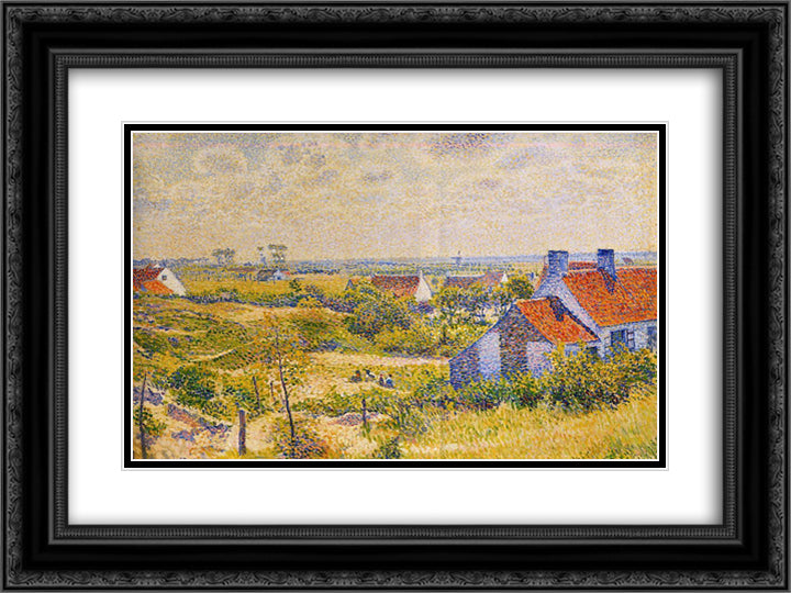 Summer Landscape of the Moor 24x18 Black Ornate Wood Framed Art Print Poster with Double Matting by Rysselberghe, Theo van