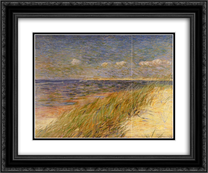 The Dunes Zwin, Knokke 24x20 Black Ornate Wood Framed Art Print Poster with Double Matting by Rysselberghe, Theo van