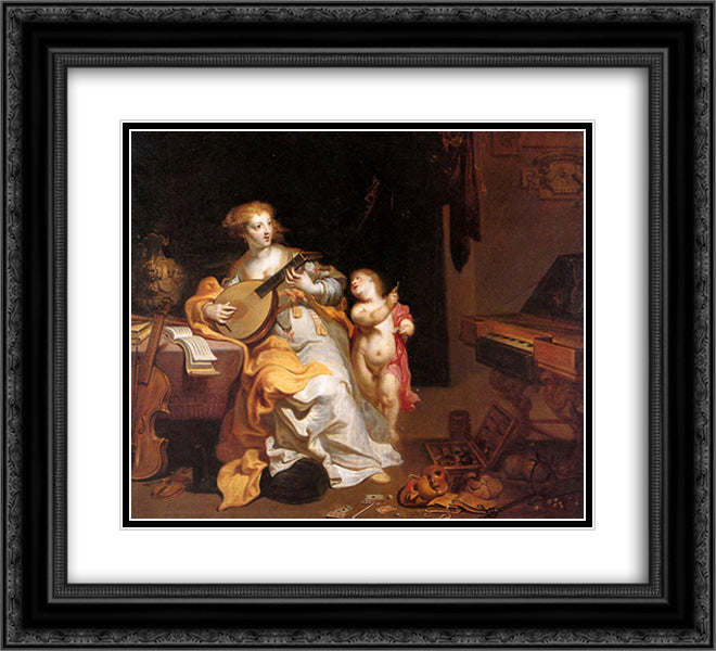 Allegory of Vice 22x20 Black Ornate Wood Framed Art Print Poster with Double Matting by Thulden, Theodoor van