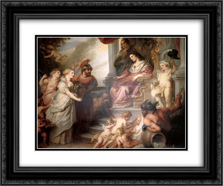 Request of Brabant to Join the Staten 24x20 Black Ornate Wood Framed Art Print Poster with Double Matting by Thulden, Theodoor van