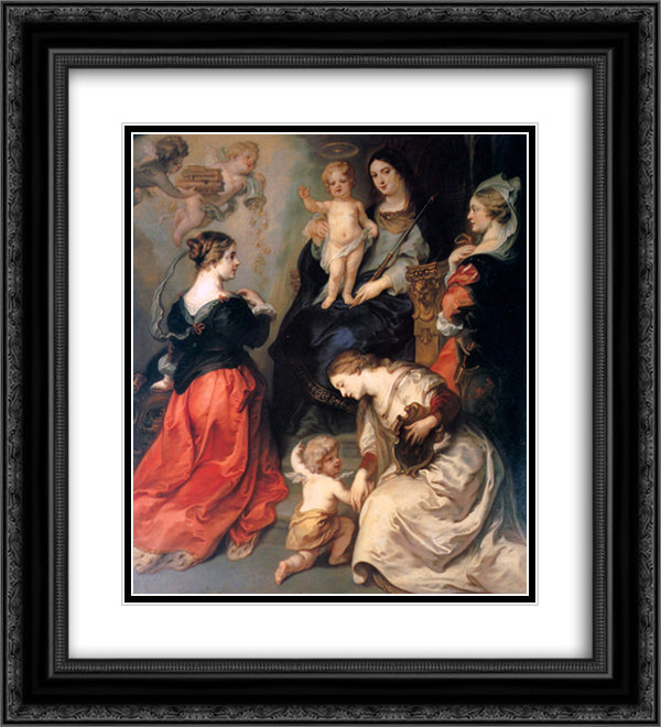 Theodoor Flanders and Brabant honour Maria 20x22 Black Ornate Wood Framed Art Print Poster with Double Matting by Thulden, Theodoor van