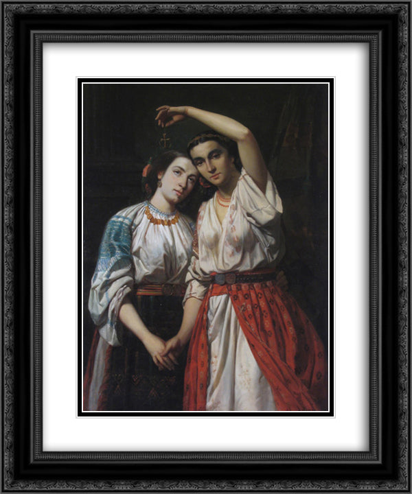 Uniting of the Principalities 20x24 Black Ornate Wood Framed Art Print Poster with Double Matting by Aman, Theodor