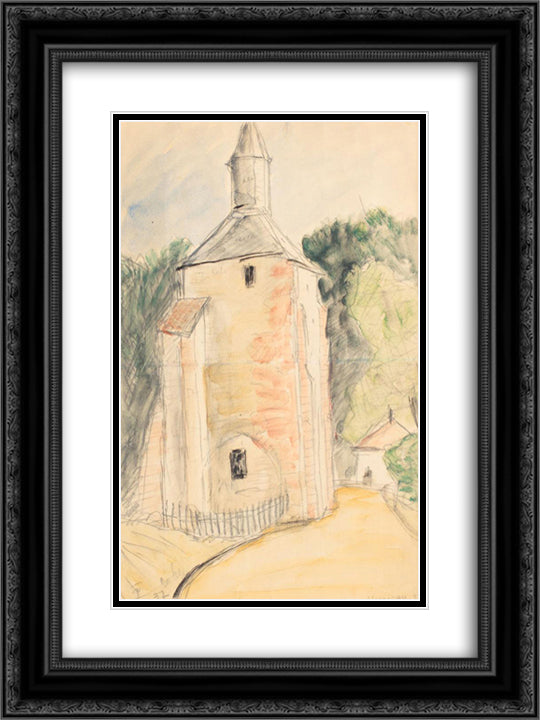 Eglise de Mimizan 18x24 Black Ornate Wood Framed Art Print Poster with Double Matting by Pallady, Theodor