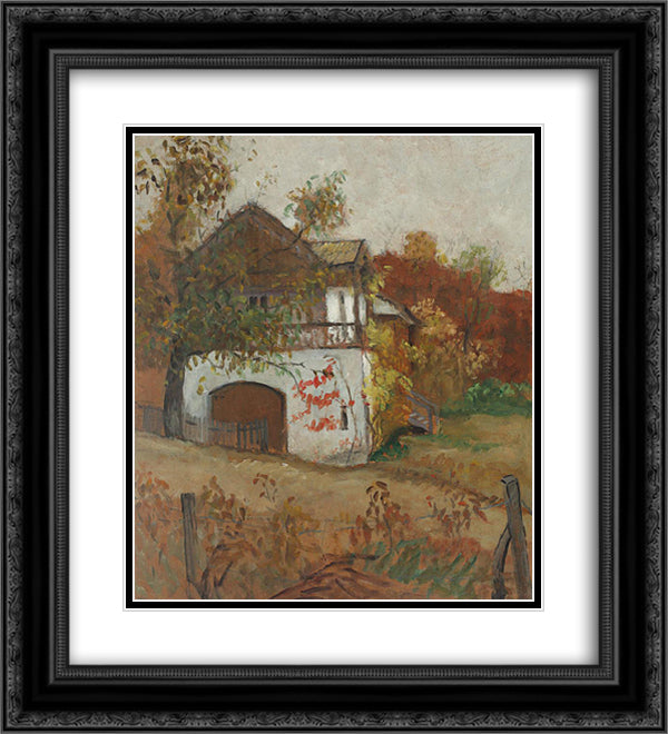 House from Oltenia 20x22 Black Ornate Wood Framed Art Print Poster with Double Matting by Pallady, Theodor