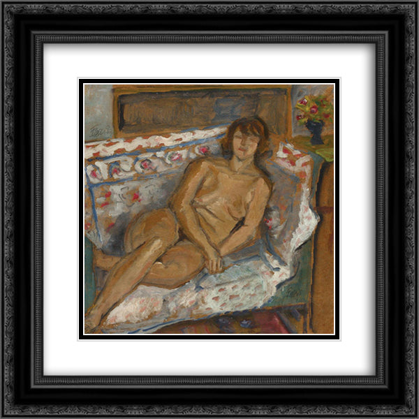 Intimacy 20x20 Black Ornate Wood Framed Art Print Poster with Double Matting by Pallady, Theodor