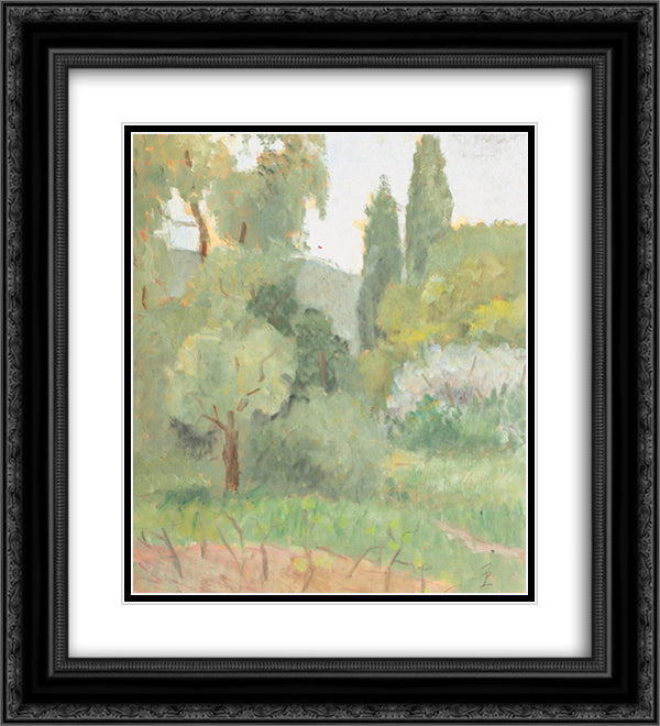 Juan - les - Pins Landscape 20x22 Black Ornate Wood Framed Art Print Poster with Double Matting by Pallady, Theodor
