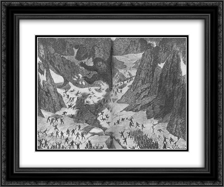 Big troll in Breifonnen - Stortrollet i breifonnen 24x20 Black Ornate Wood Framed Art Print Poster with Double Matting by Kittelsen, Theodor Severin