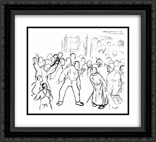 Blacksmith and Aase 22x20 Black Ornate Wood Framed Art Print Poster with Double Matting by Kittelsen, Theodor Severin