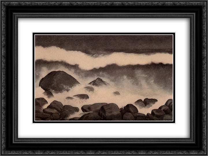 Boelgen 24x18 Black Ornate Wood Framed Art Print Poster with Double Matting by Kittelsen, Theodor Severin