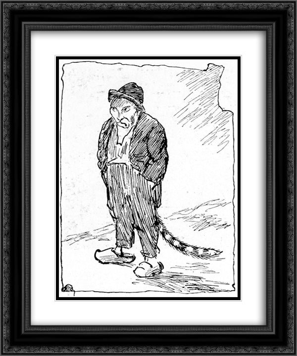 Daarlige Utsikter 20x24 Black Ornate Wood Framed Art Print Poster with Double Matting by Kittelsen, Theodor Severin