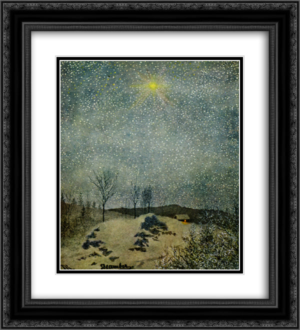 December 20x22 Black Ornate Wood Framed Art Print Poster with Double Matting by Kittelsen, Theodor Severin