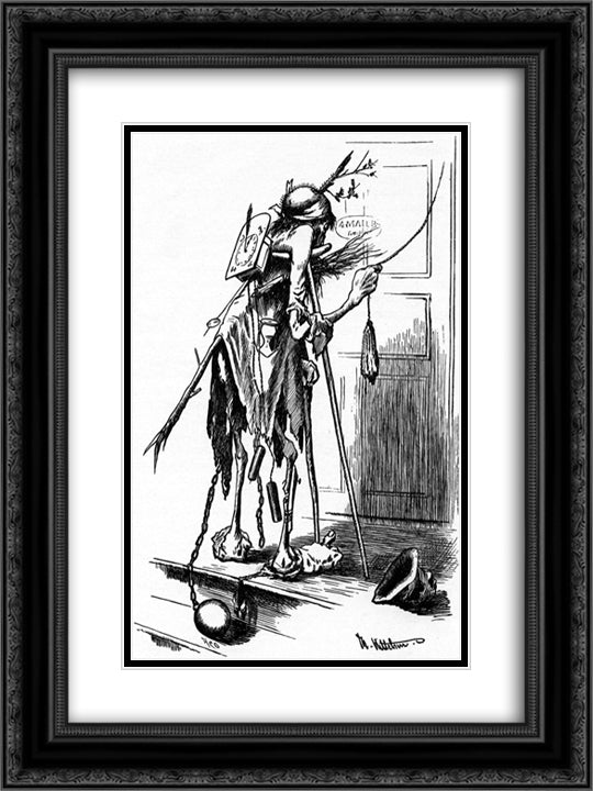 Du Slette Tid 18x24 Black Ornate Wood Framed Art Print Poster with Double Matting by Kittelsen, Theodor Severin
