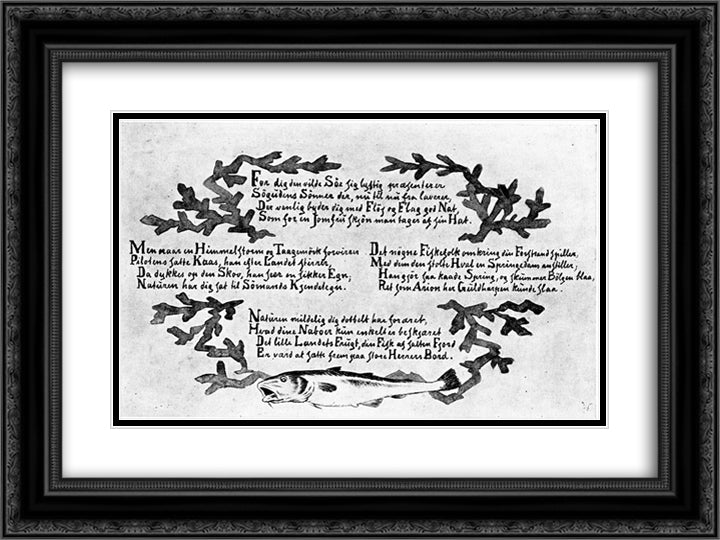 For dig den vilde soee 24x18 Black Ornate Wood Framed Art Print Poster with Double Matting by Kittelsen, Theodor Severin