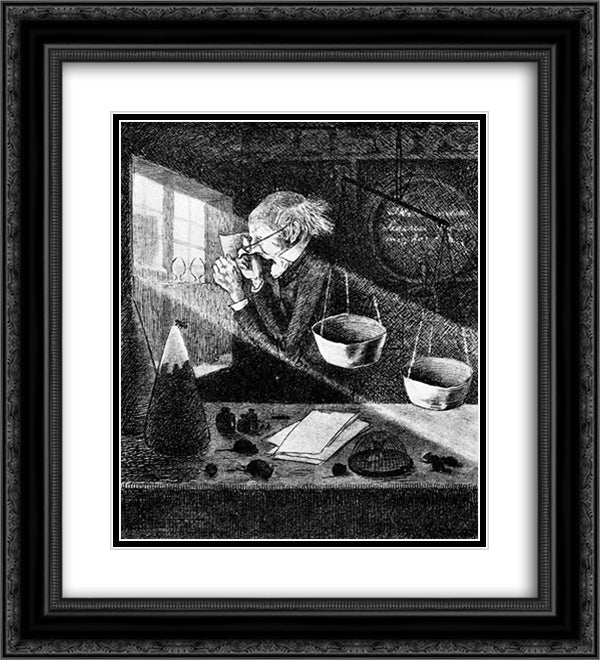 Gamle Joergen Rod 20x22 Black Ornate Wood Framed Art Print Poster with Double Matting by Kittelsen, Theodor Severin