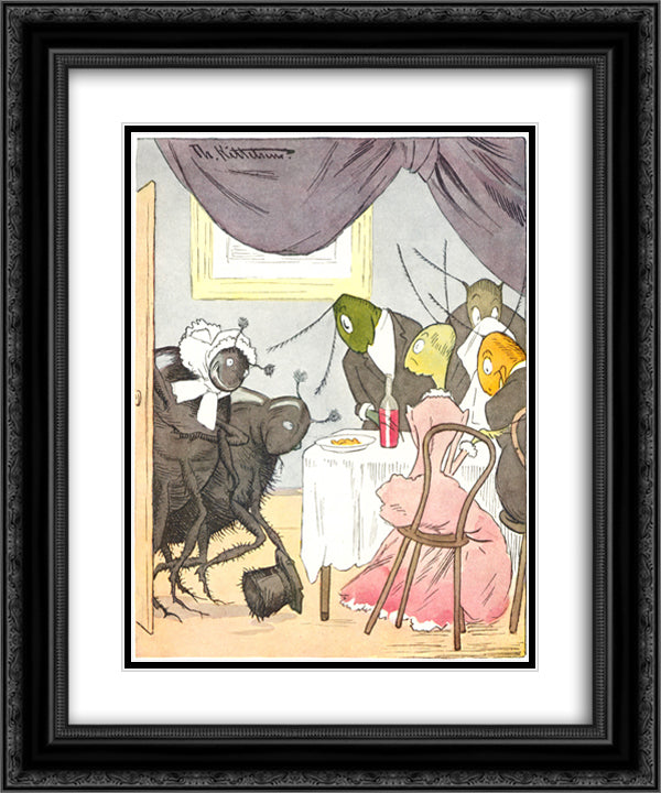 Generende Familieforhold 20x24 Black Ornate Wood Framed Art Print Poster with Double Matting by Kittelsen, Theodor Severin