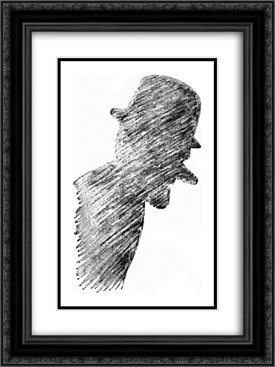Helje 18x24 Black Ornate Wood Framed Art Print Poster with Double Matting by Kittelsen, Theodor Severin