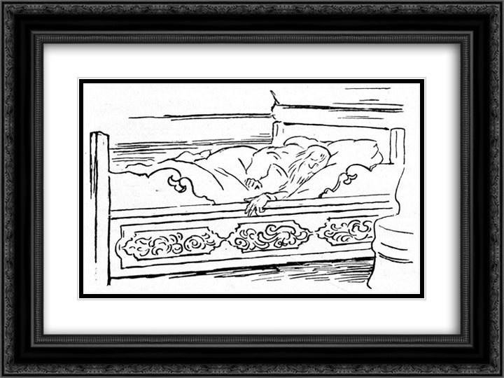Herre Gud Gi Mig En Skraa 24x18 Black Ornate Wood Framed Art Print Poster with Double Matting by Kittelsen, Theodor Severin