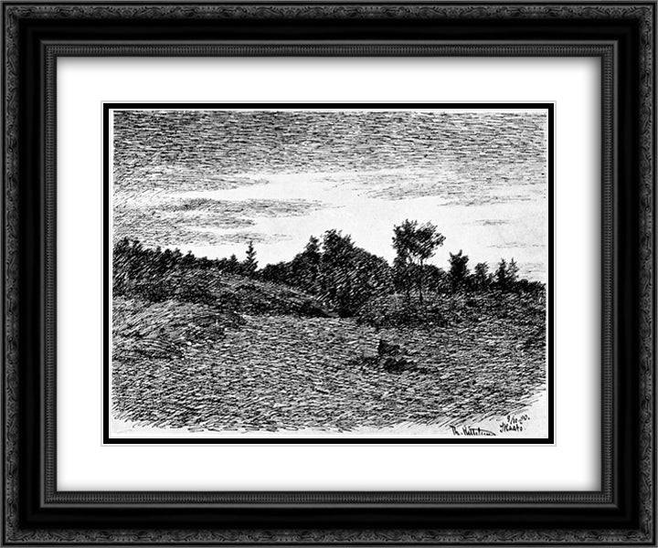 Hoestkveld Paa Skaatoey 24x20 Black Ornate Wood Framed Art Print Poster with Double Matting by Kittelsen, Theodor Severin
