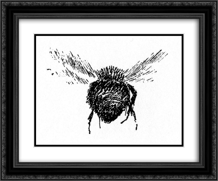 Humle 24x20 Black Ornate Wood Framed Art Print Poster with Double Matting by Kittelsen, Theodor Severin