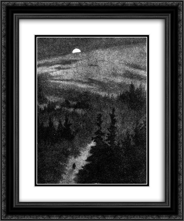 Husmand 20x24 Black Ornate Wood Framed Art Print Poster with Double Matting by Kittelsen, Theodor Severin