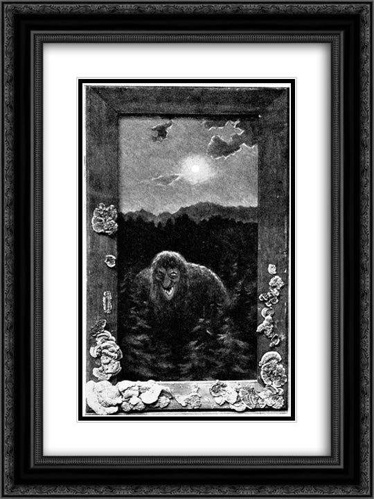Hustrollet Vaart 18x24 Black Ornate Wood Framed Art Print Poster with Double Matting by Kittelsen, Theodor Severin