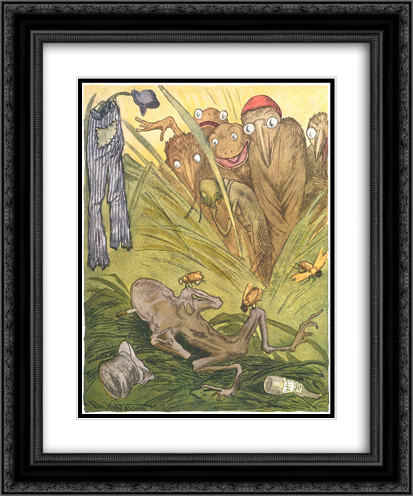 Innfoedte Av Majoristammen 20x24 Black Ornate Wood Framed Art Print Poster with Double Matting by Kittelsen, Theodor Severin