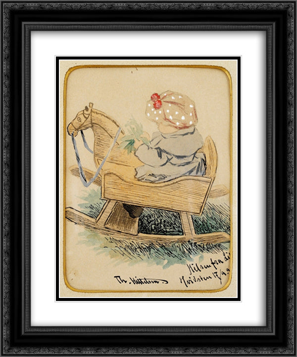 Leif 20x24 Black Ornate Wood Framed Art Print Poster with Double Matting by Kittelsen, Theodor Severin