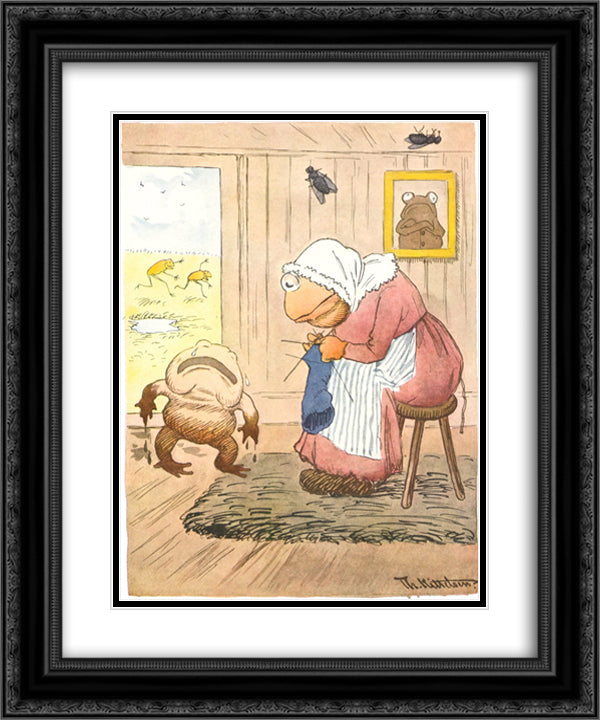 Mor Mor Det Gjoer Saa Vondt Aa Loepe 20x24 Black Ornate Wood Framed Art Print Poster with Double Matting by Kittelsen, Theodor Severin