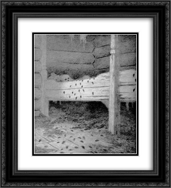 Musstad 20x22 Black Ornate Wood Framed Art Print Poster with Double Matting by Kittelsen, Theodor Severin
