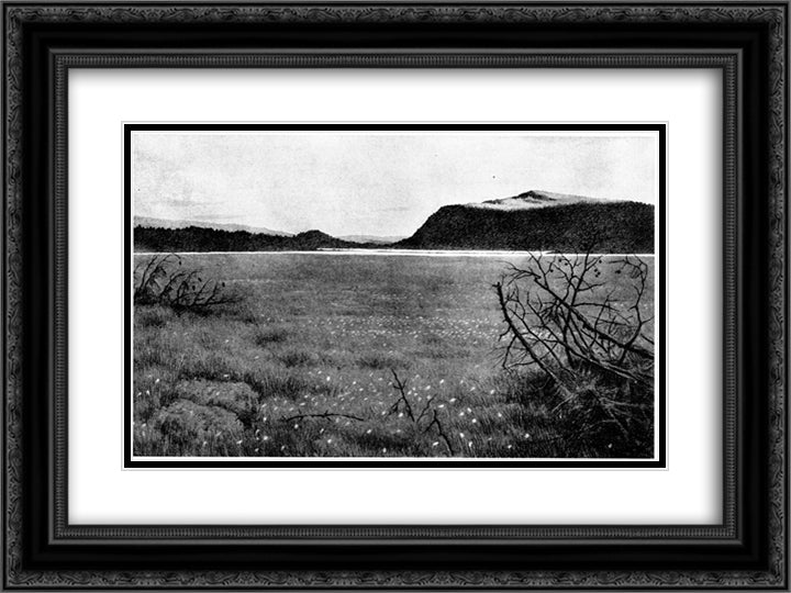 Myren Ved Solevatnet 24x18 Black Ornate Wood Framed Art Print Poster with Double Matting by Kittelsen, Theodor Severin