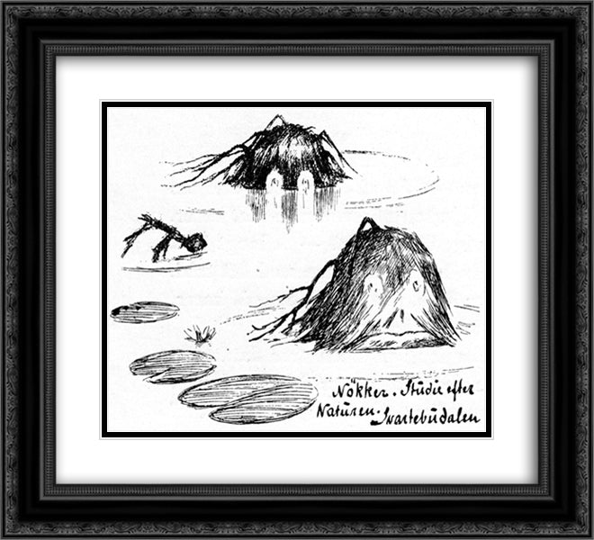 Noekker 22x20 Black Ornate Wood Framed Art Print Poster with Double Matting by Kittelsen, Theodor Severin