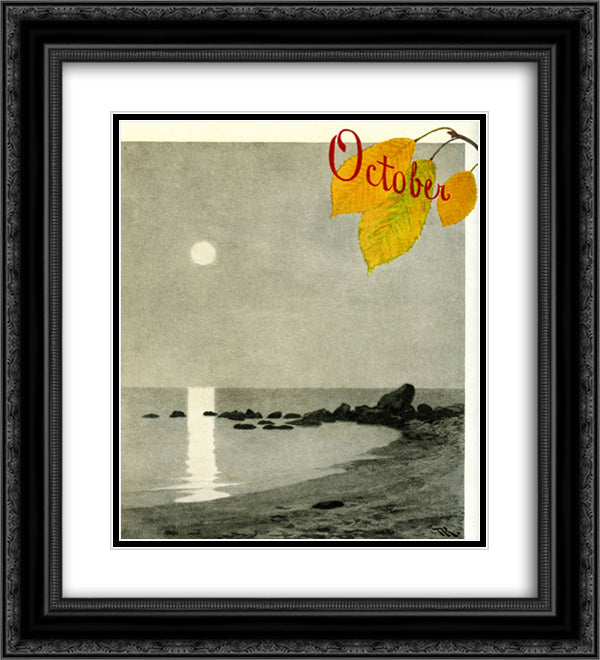 October 20x22 Black Ornate Wood Framed Art Print Poster with Double Matting by Kittelsen, Theodor Severin