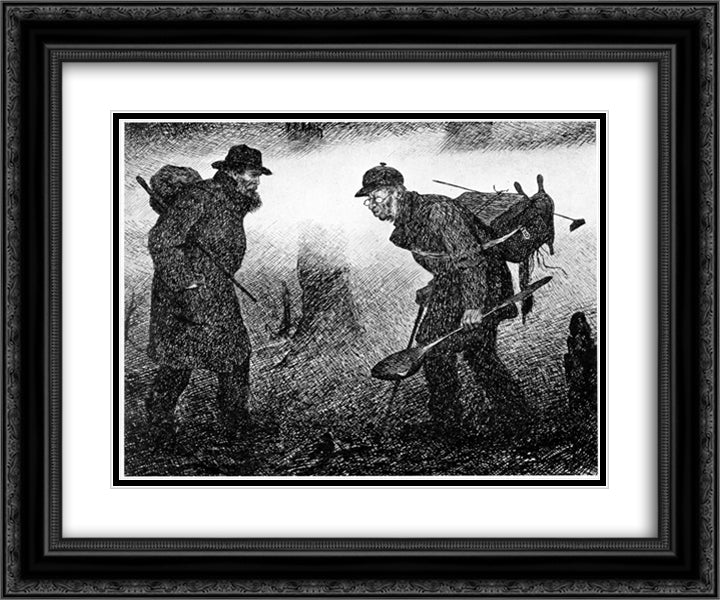 Peer Gynt 08 24x20 Black Ornate Wood Framed Art Print Poster with Double Matting by Kittelsen, Theodor Severin