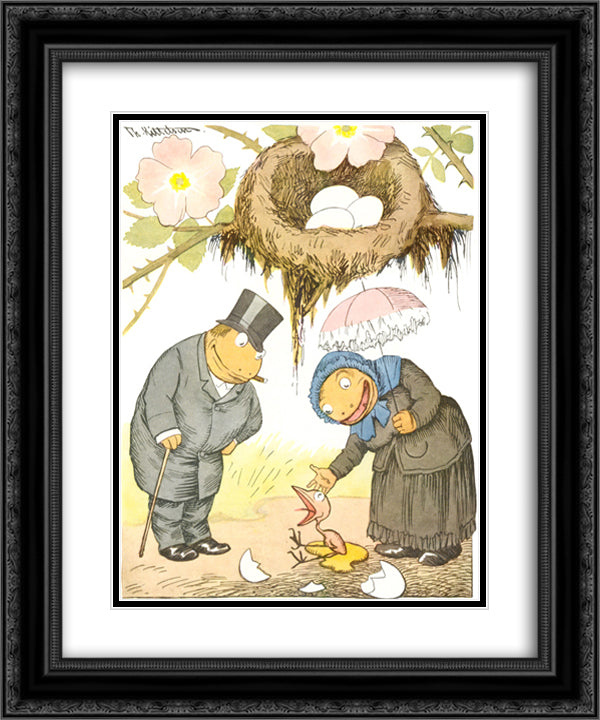 Premature births 20x24 Black Ornate Wood Framed Art Print Poster with Double Matting by Kittelsen, Theodor Severin
