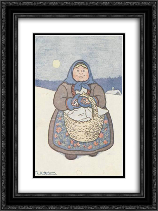Rugga 18x24 Black Ornate Wood Framed Art Print Poster with Double Matting by Kittelsen, Theodor Severin