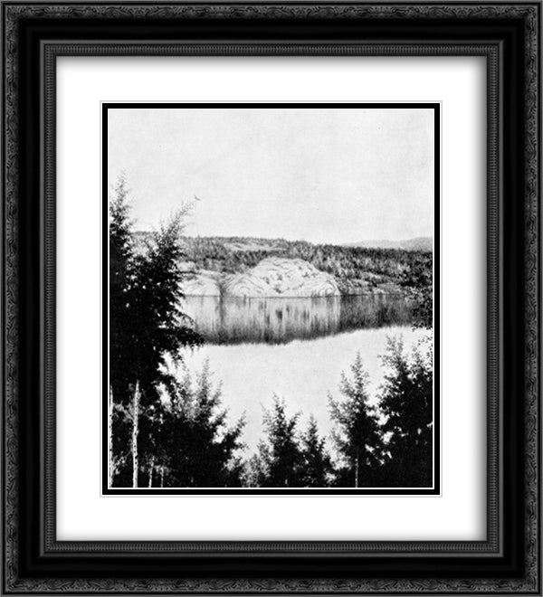 St Hans Paa Lauvlia 20x22 Black Ornate Wood Framed Art Print Poster with Double Matting by Kittelsen, Theodor Severin